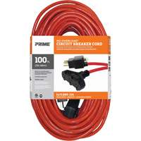 Prime CB614735 Cordon rallonge en vinyle, Ext&eacute;rieur, SJTW, AWG 14/3, 13 A, 3 prise(s), 100'