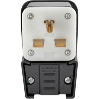 Leviton 9630-P Industrial Angled Grounding Extension Plug, Super Tough Nylon, 30 A