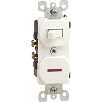 Leviton 5226-W Combinaison interrupteur unipolaire & lampe t&eacute;moin n&eacute;on