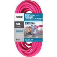 Prime NS513830 Cordon rallonge haute visibilit&eacute; Neon Flex, Ext&eacute;rieur, SJTW, AWG 12/3, 15 A, 50'