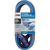 Arctic Blue™ All-Weather TPE-Rubber Extension Cord, SJEOW, 12/3 AWG, 15 A, 3 Outlet(s), 25'  XB902 | TENAQUIP