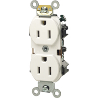 Leviton 5252-W Back And Side-Wired Straight Blade Receptacle with Multi-Piece Steel Strap