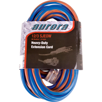 Outils Aurora XC504 Cordon rallonge en caoutchouc TPE avec indicateur lumineux, Toutes saisons, SJEOW, AWG 12/3, 15 A, 50'