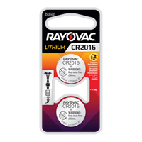 Rayovac KECR2016-2 Piles bouton au lithium CR2016, 3 V
