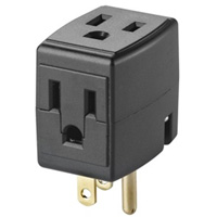 Grounded Triple Cube, 3 Outlet(s), None, 15 Amps, 1875 W, 125 V  XH019 | TENAQUIP