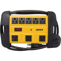 Aurora Tools XH162 Workshop Surge Protector Power Strip, 8 Outlets, 1350 J, 1875 W, 6' Cord