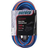 Outils Aurora XH237 Cordon rallonge en caoutchouc TPE avec indicateur lumineux, Toutes saisons, SJEOW, AWG 14/3, 13 A, 3 prise(s), 100'