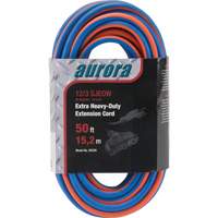 Outils Aurora XH239 Cordon rallonge en caoutchouc TPE avec indicateur lumineux, Toutes saisons, SJEOW, AWG 12/3, 15 A, 3 prise(s), 50'