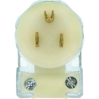 Leviton 8215-CAT Angled Hospital Grade Extension Plug, Nylon, 15 Amps, 125 V