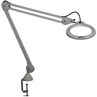 Lampe grossissante, Dioptrie 5, Ampoule DEL, Bras de 45", Pinces serre-joints, Gris  XI484 | TENAQUIP