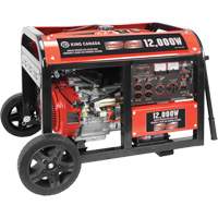 King Canada KCG-12000GE G&eacute;n&eacute;ratrice &agrave; essence &agrave; d&eacute;marrage &eacute;lectrique avec ensemble de roues, 12 000 W de surtension, 9000 W nominale, 120 V/240 V, R&eacute;servoir de 31 L