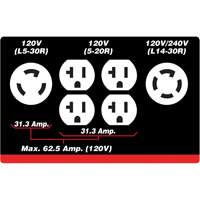 Génératrice à essence à démarreur électrique, 10000 W de surtension, 7500 W nominale, 120 V/240 V, Réservoir de 25 L  XI762 | TENAQUIP