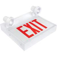 Zenith Safety Products XI789 Exit Sign with Security Lights, LED, Battery Operated/Hardwired, 12-1/10" L x 11" W, English