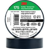 Temflex™ General Use Vinyl Electrical Tape 175, 19 mm (3/4") x 18 M (60'), Black, 7 mils  XI871 | TENAQUIP