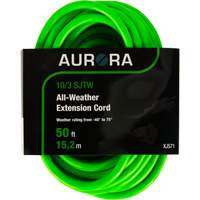 Aurora Tools XJ571 Industrial Extension Cord, All-Weather, SJTW, 10/3 AWG, 15 A, 50'