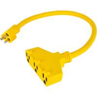 Outils Aurora XJ627 Adaptateur de rallonge d'alimentation, Ext&eacute;rieur, STOW, AWG 12/3, 15 A, 3 prise(s), 2'