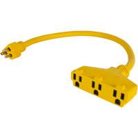 Outils Aurora XJ627 Adaptateur de rallonge d'alimentation, Ext&eacute;rieur, STOW, AWG 12/3, 15 A, 3 prise(s), 2'