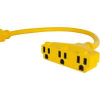 Outils Aurora XJ627 Adaptateur de rallonge d'alimentation, Ext&eacute;rieur, STOW, AWG 12/3, 15 A, 3 prise(s), 2'