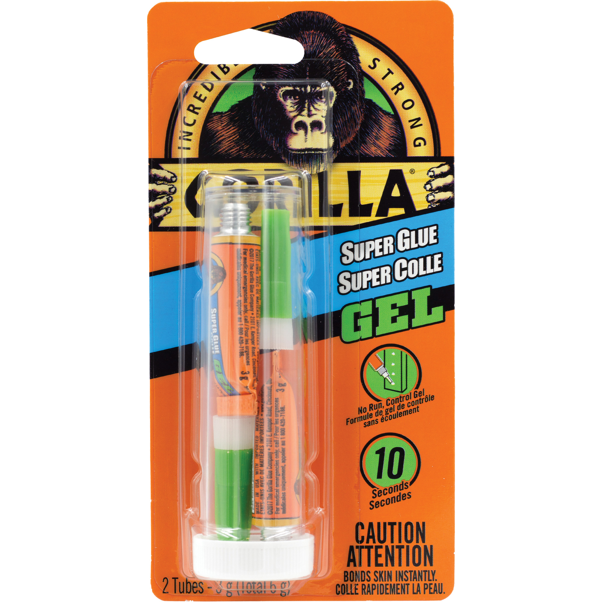 Gorilla 7830002 Super Glue Gel, 2 x 3 g, Tube, Clear Gorilla 7830002 Super Glue Gel, 2 x 3 g, Tube, Clear