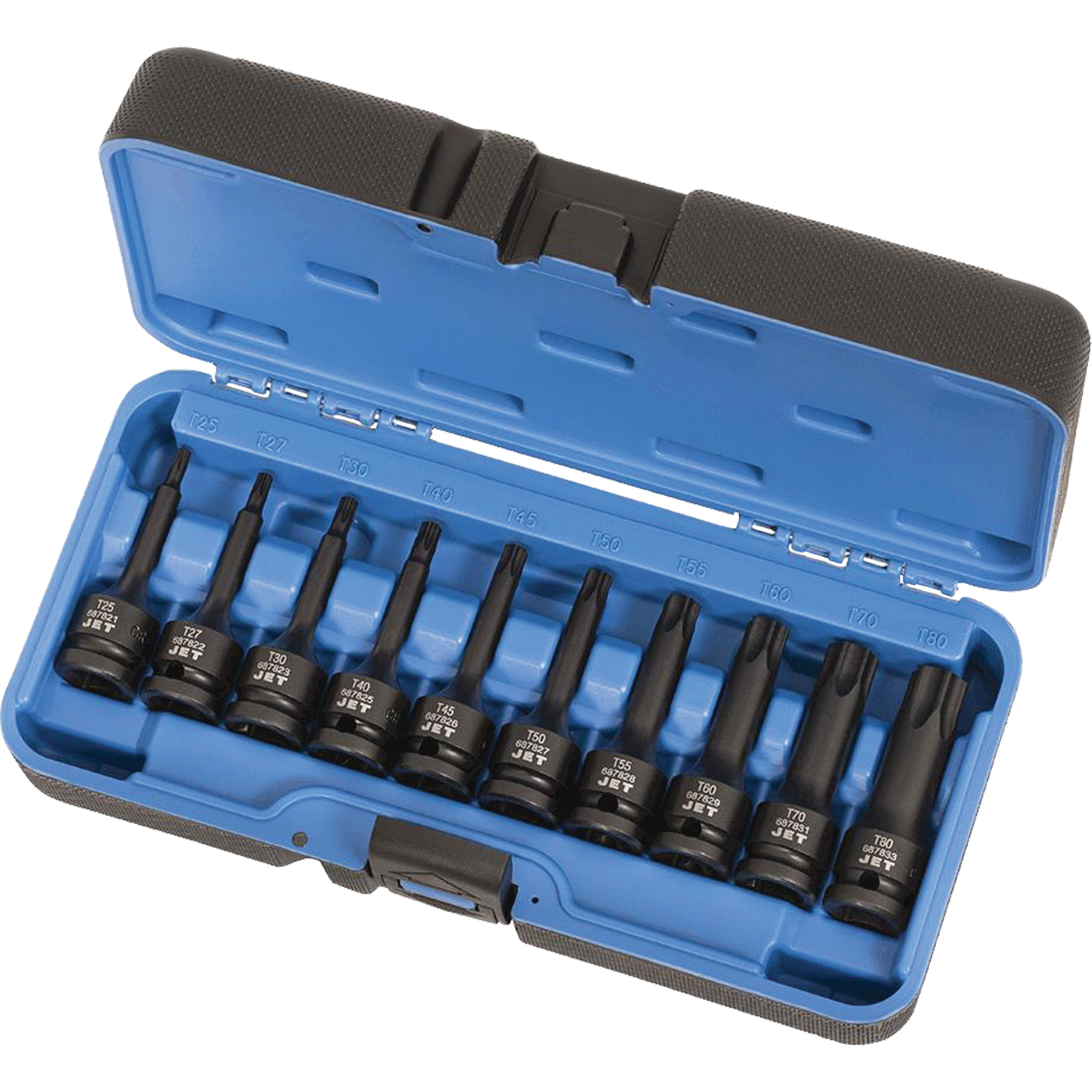 JET EQUIPMENT 1/2" Drive Torx® Bit Impact Socket Set, 10 Pieces AUW035