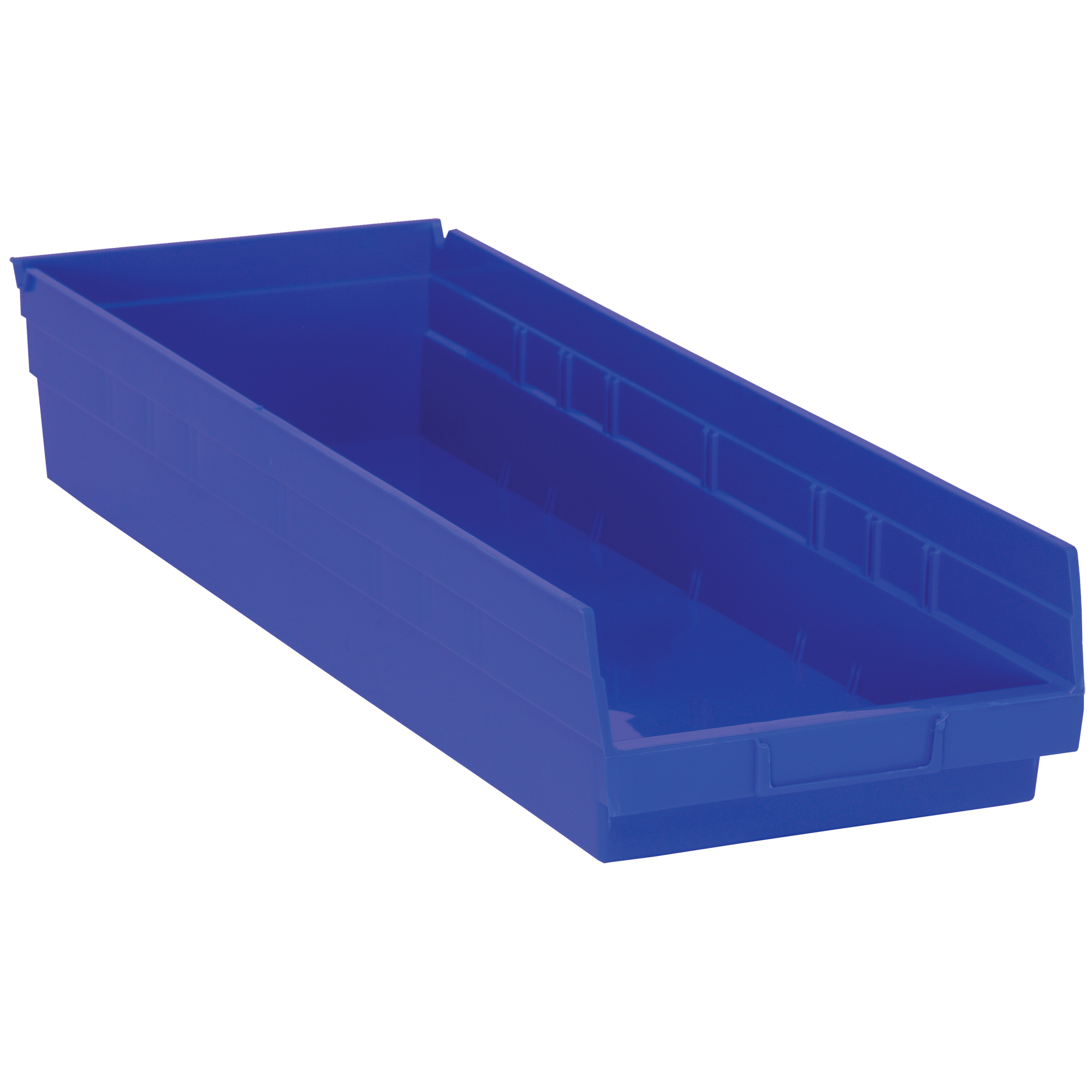 QUANTUM STORAGE SYSTEM Shelf Bins, 83/8" W x 4" H x 235/8" D, Blue