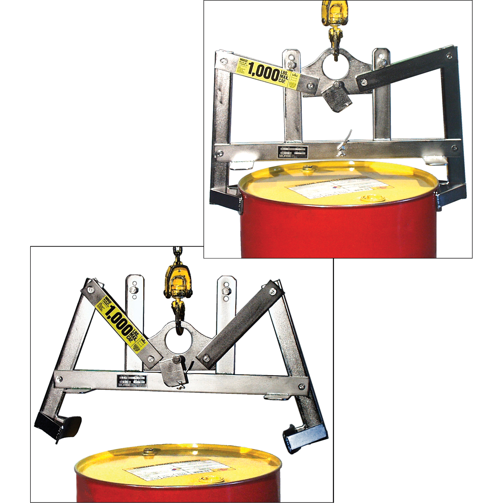 Morse Automatic Vertical Drum Lifters 55 Us Gal 45 Imperial Gal 1000 Lbs 454 Kg Cap Dc092 90 Ss Shop Overhead Drum Lifting Tenaquip