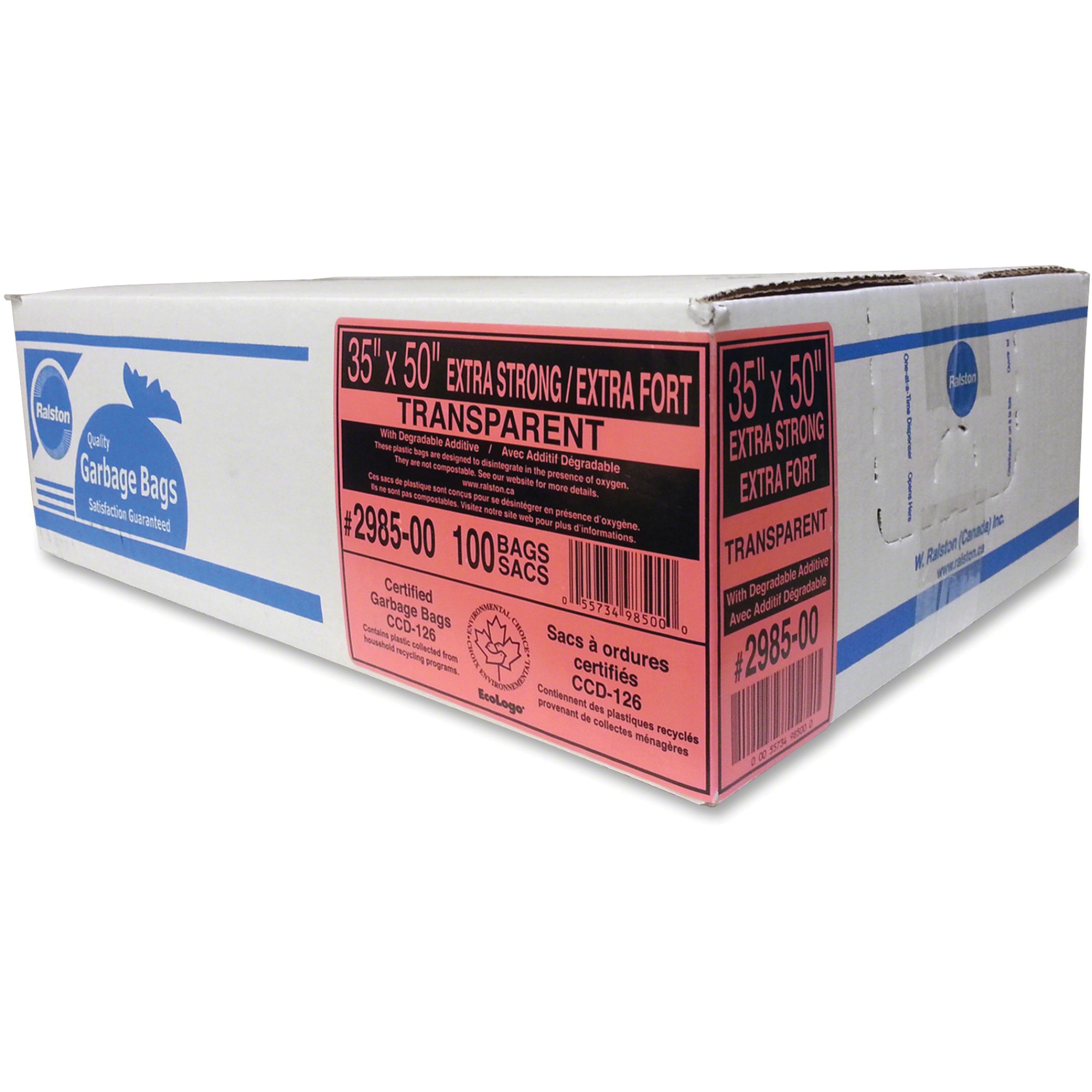 Ralston 298500 Industrial Garbage Bags, X-Strong, 35