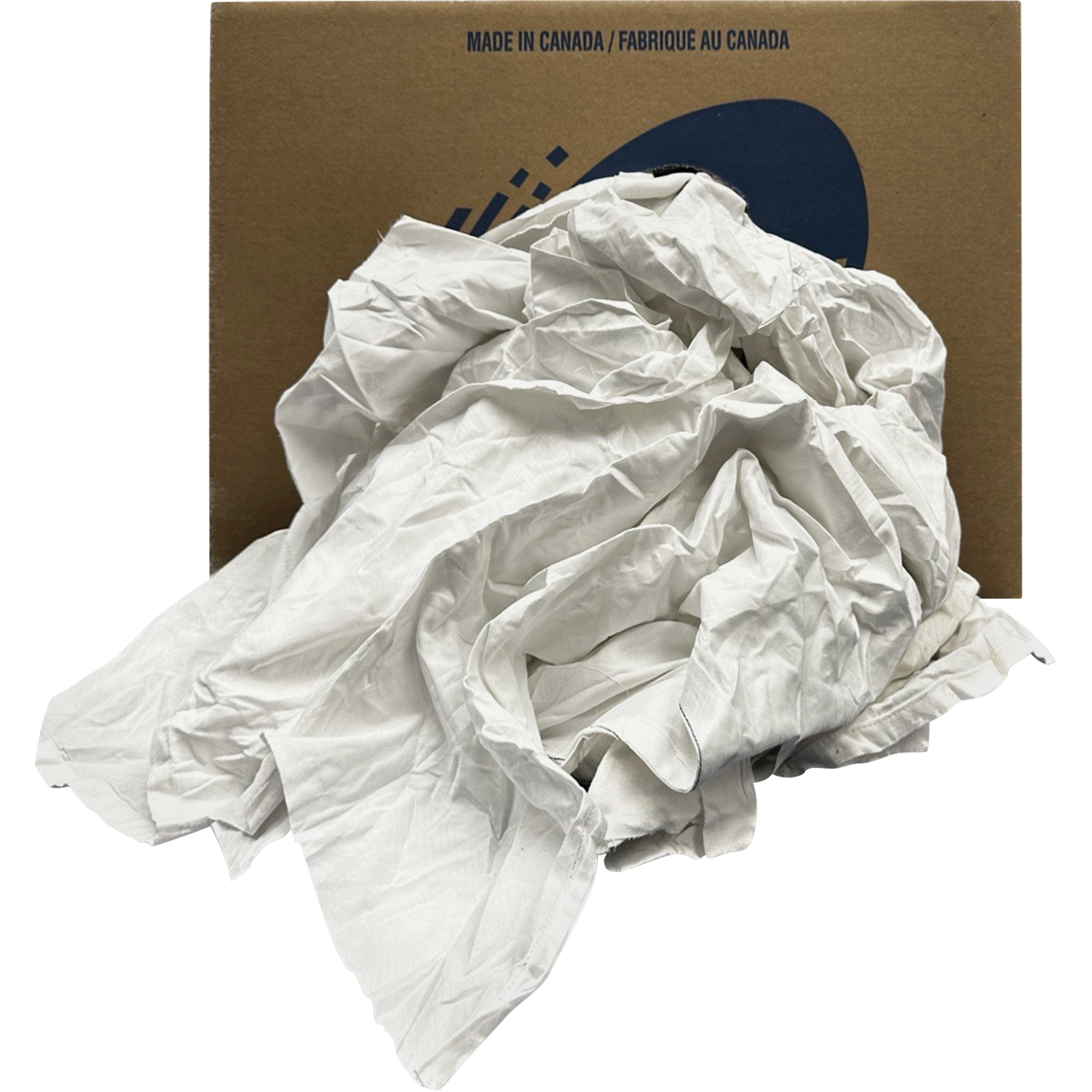 Rotex RD462-C20-SCAN Recycled Wiping Rags, Cotton, White, 20 lbs.