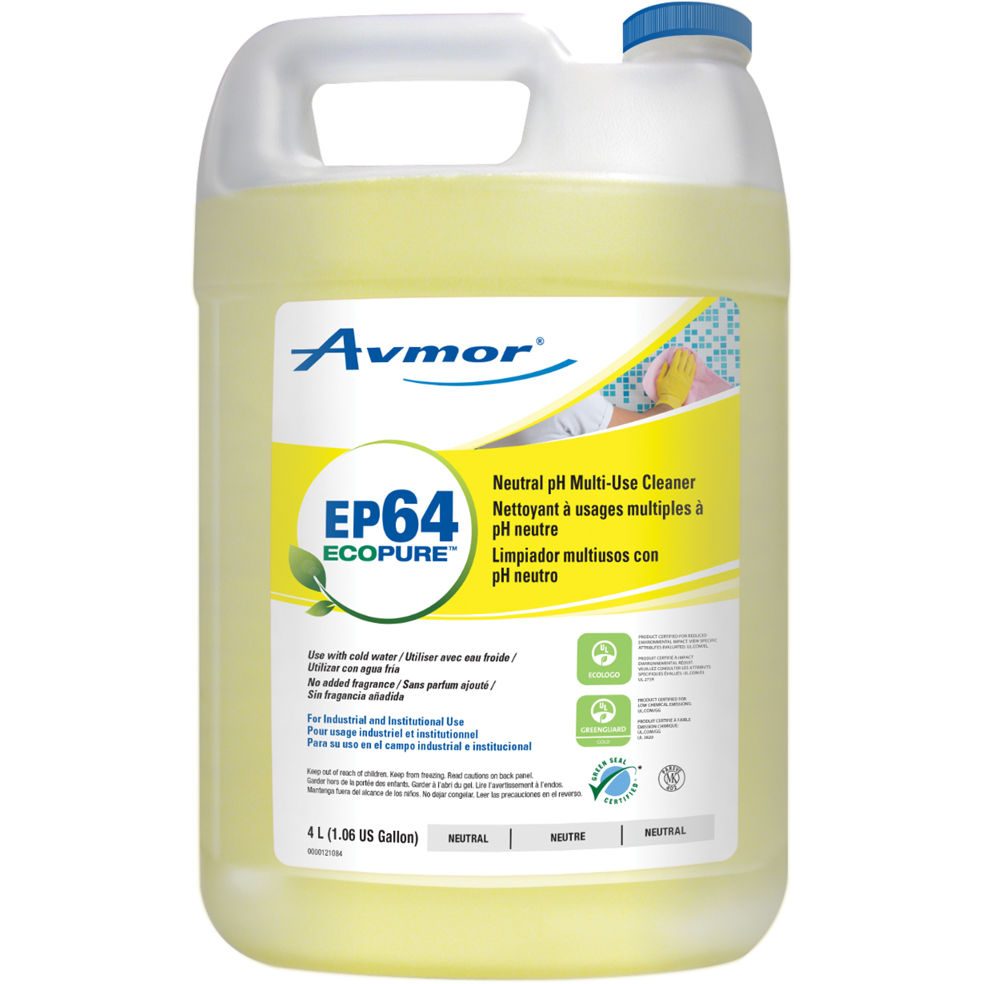 Avmor 1990278001 EP64 EcoPure Neutral MultiPurpose Cleaner, 4 L
