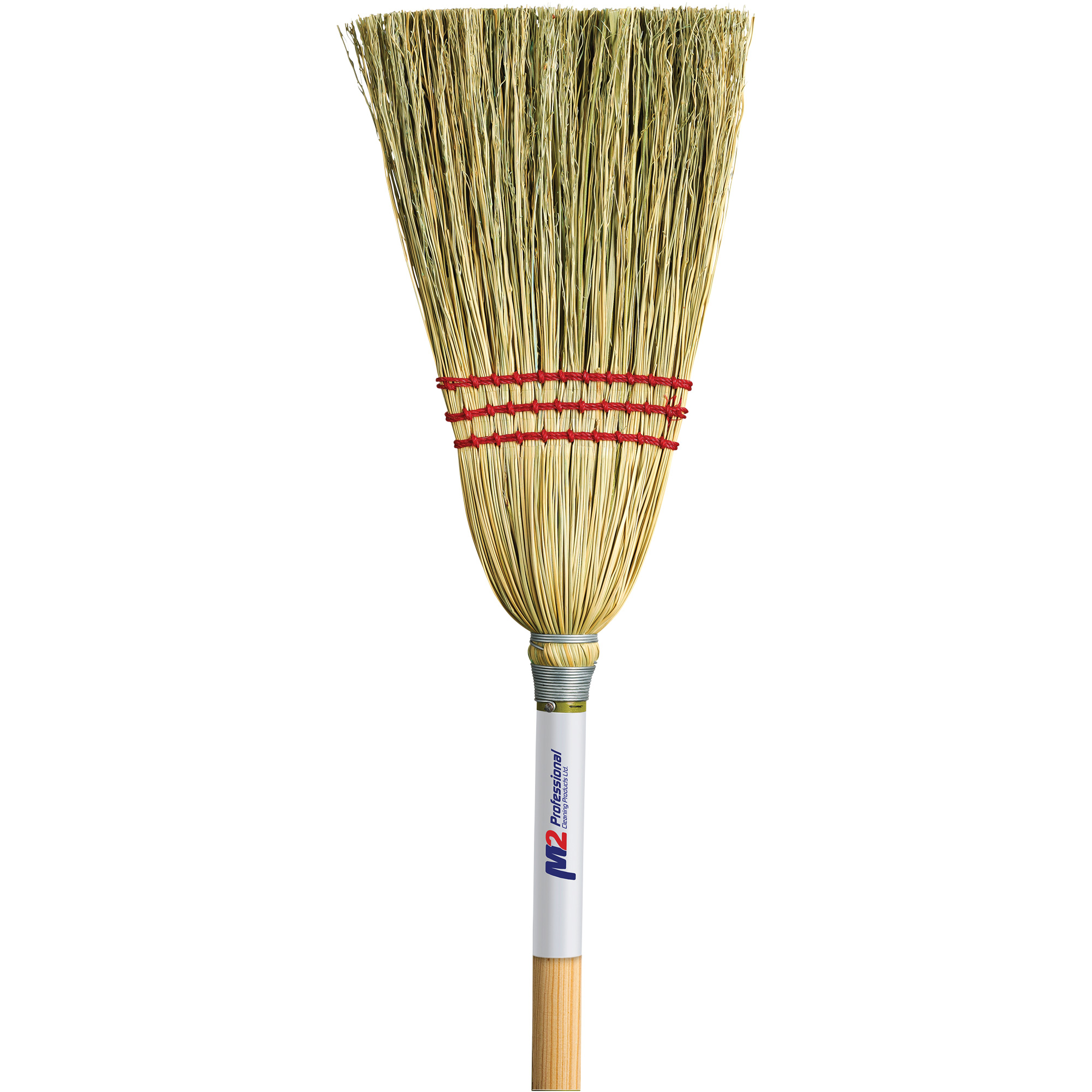 M2 Professional BC103 Lobby Corn Broom, 3String, Wood Handle