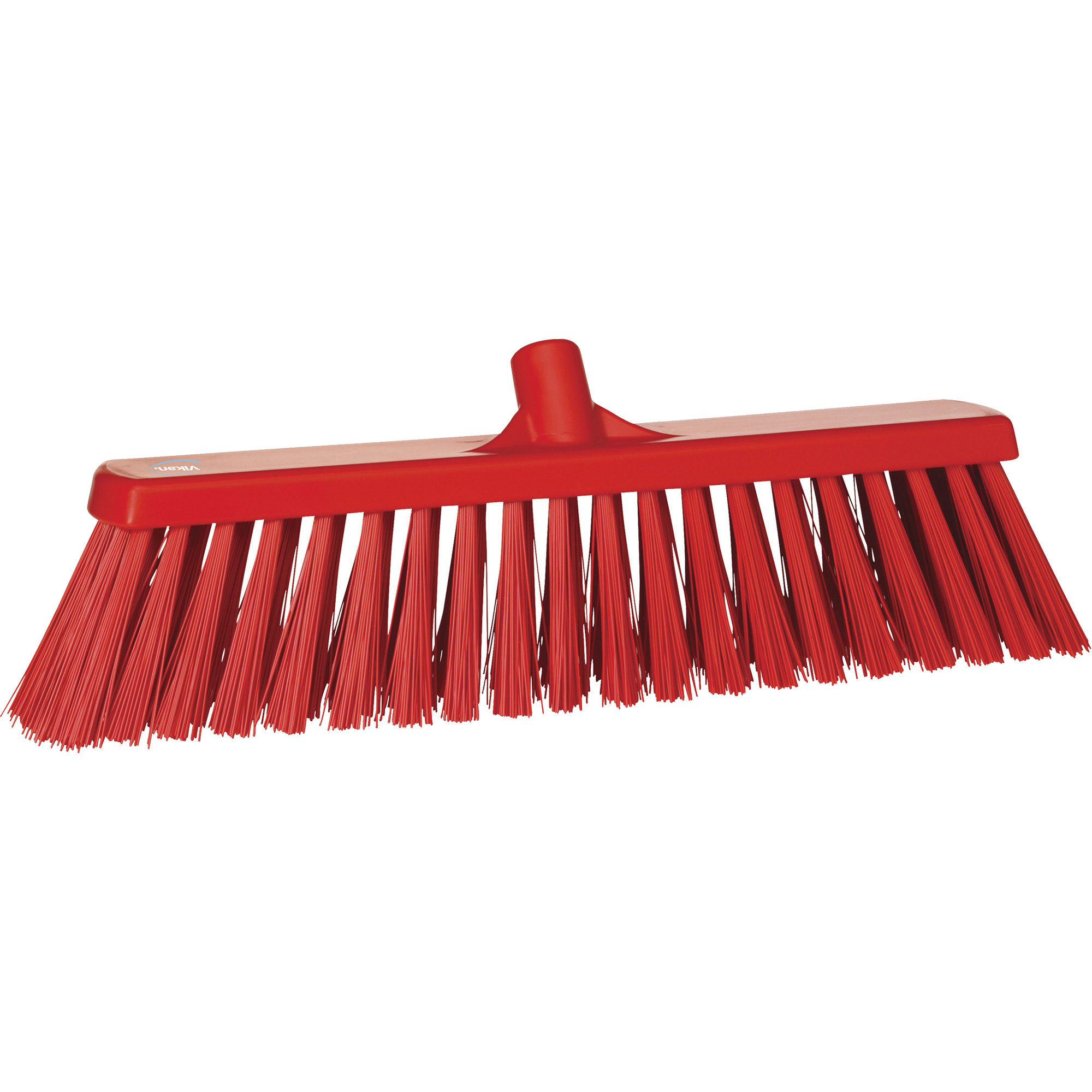 VIKAN HeavyDuty Push Broom, Stiff Bristles, 20", Polyester, Red JO769