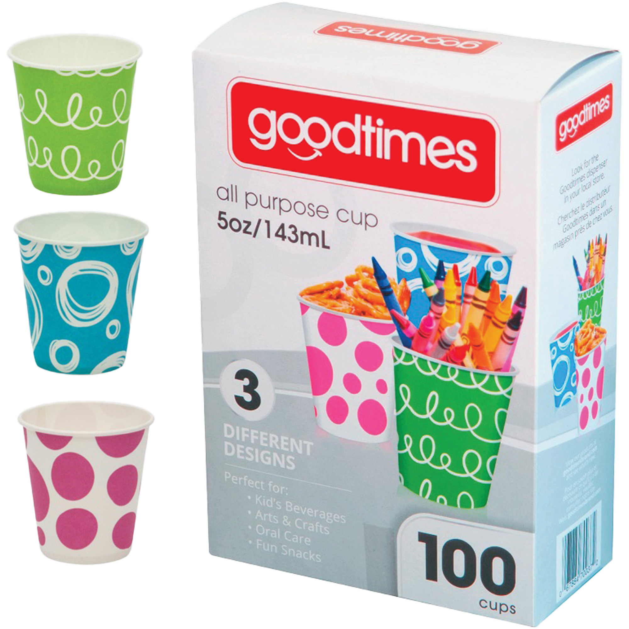 Goodtimes GT037 Disposable Cup, Paper, 5 oz., White