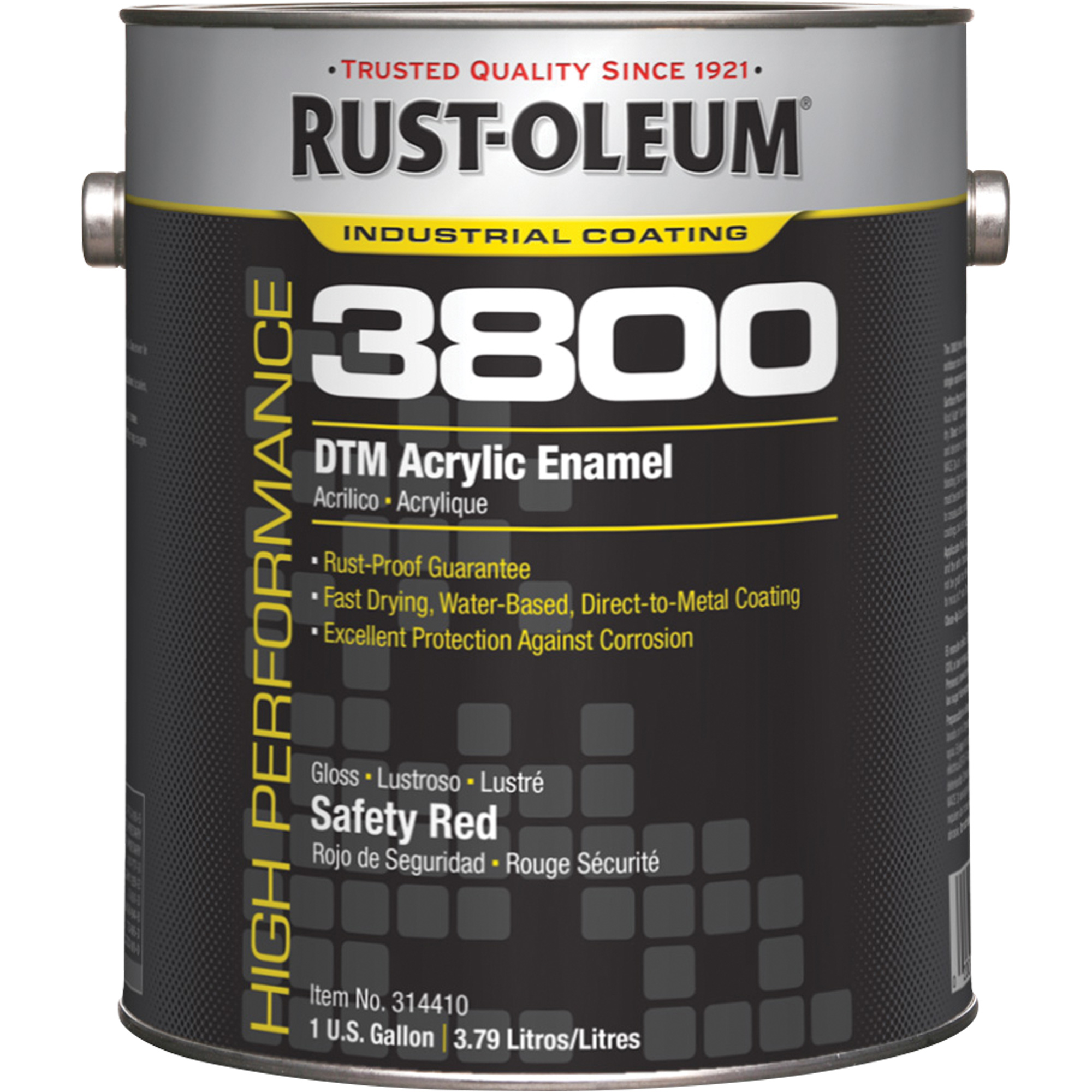 Rust Oleum 3800 High Performance DTM Acrylic Enamel Gallon Red Can 314410