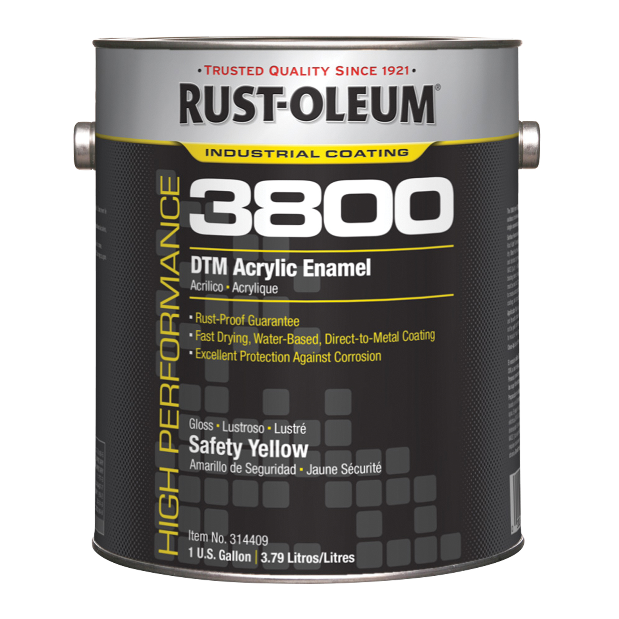 RUSTOLEUM 3800 HighPerformance DTM Acrylic Enamel, Gallon, Yellow