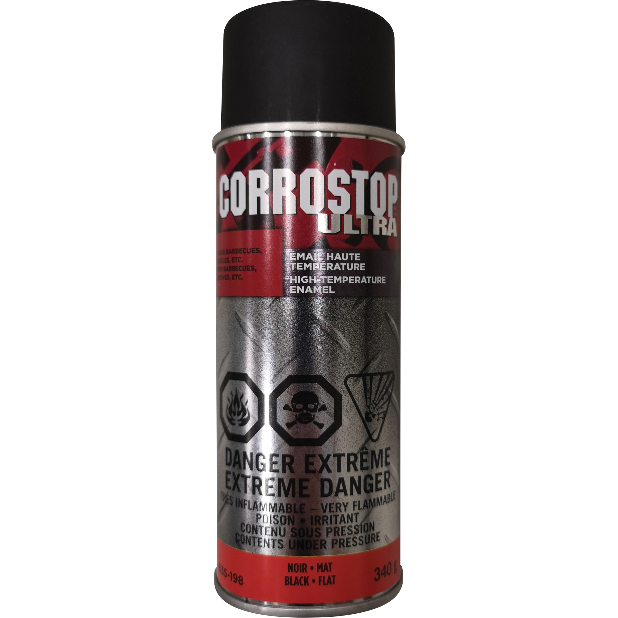 Corrostop Ultra HighTemperature Enamel Paint, Black, Very Flat