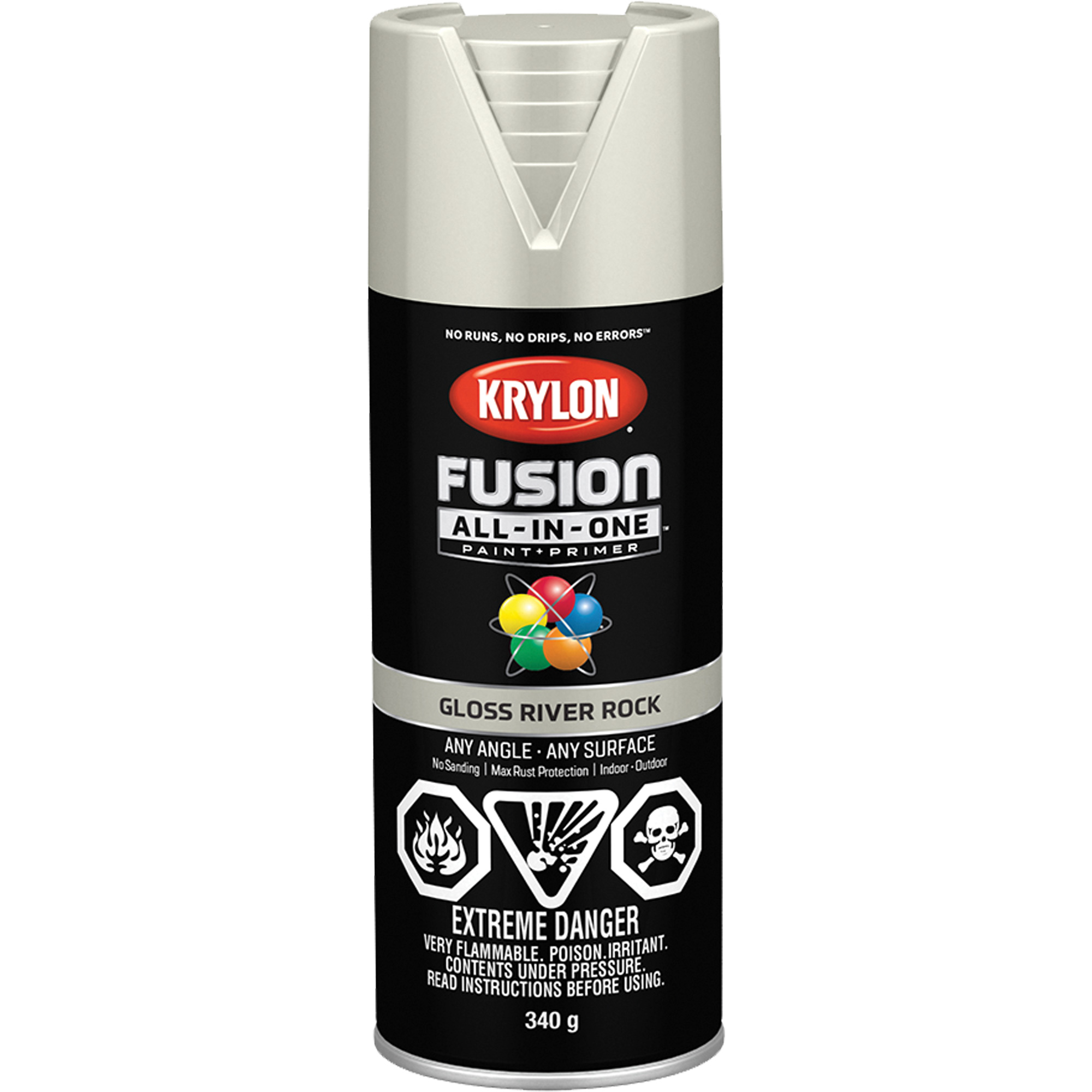 KRYLON INDUSTRIAL Fusion AllInOne Paint, Grey, Gloss, 12 oz., Aerosol