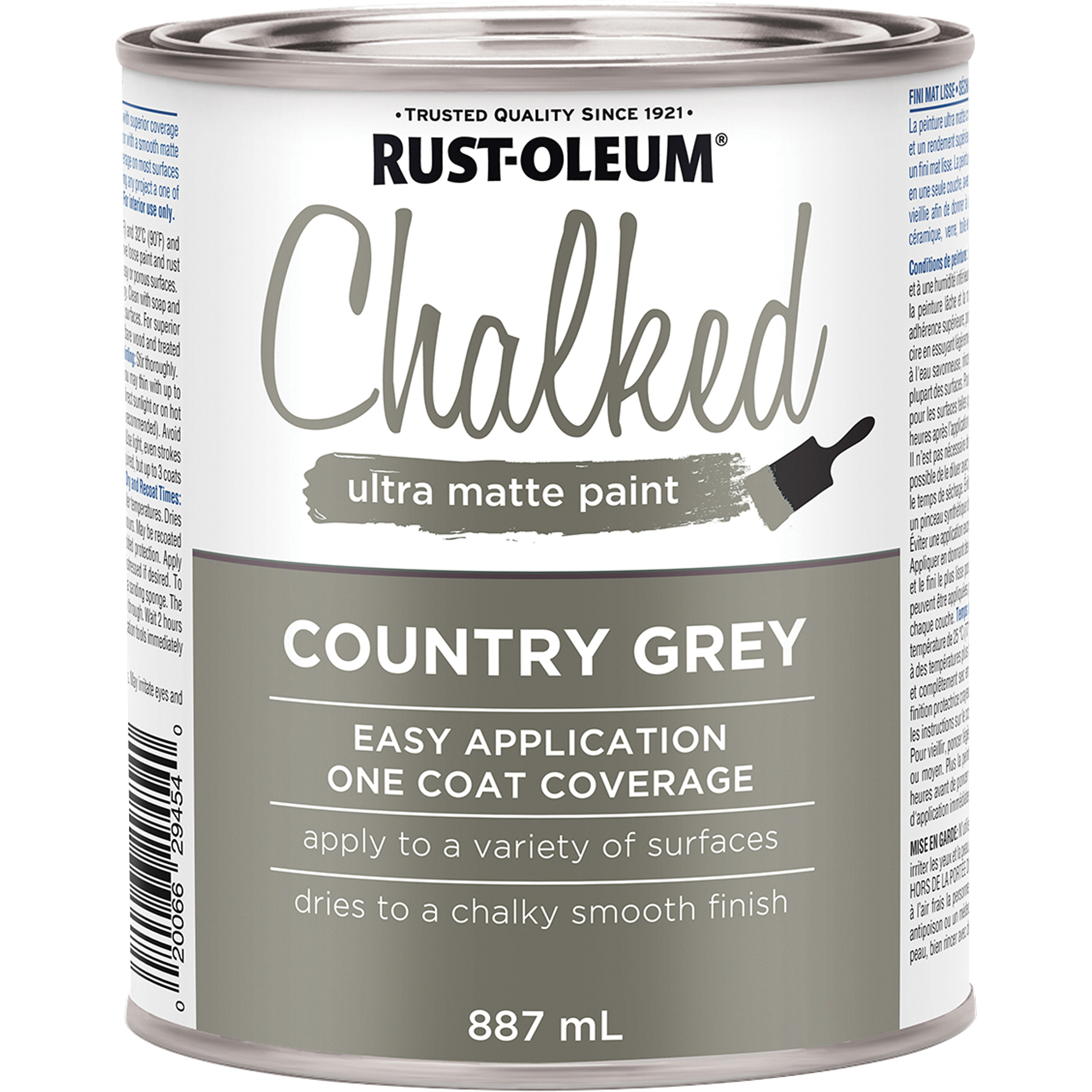 Pintura A La Tiza Shabby Chic Gris Ceniza 14 | Alta Cobertura, Mate, No Tóxica, 2.5 Litros, Para Muebles