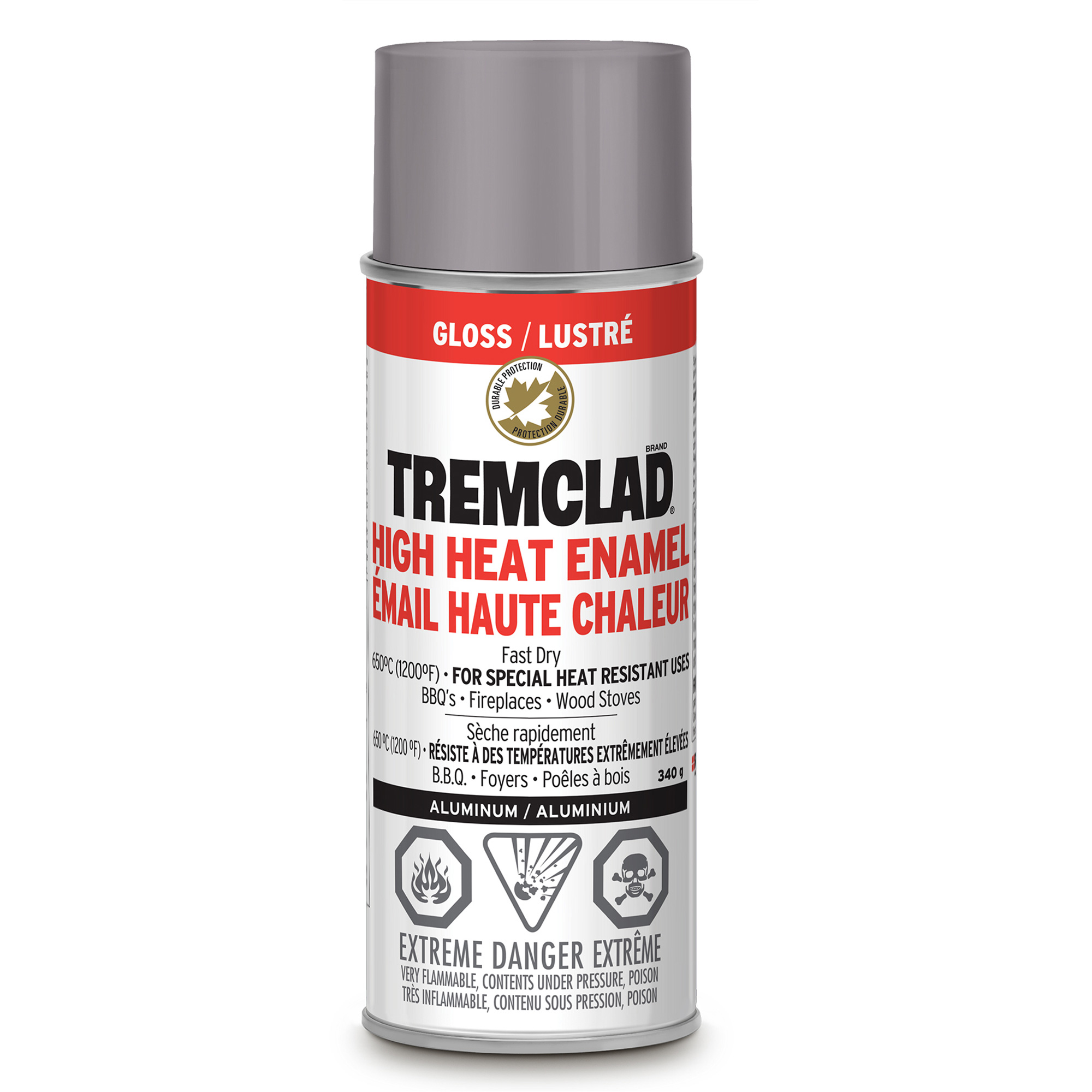 RustOleum 29301522 Tremclad® High Heat Enamel, Silver/Aluminum, Very
