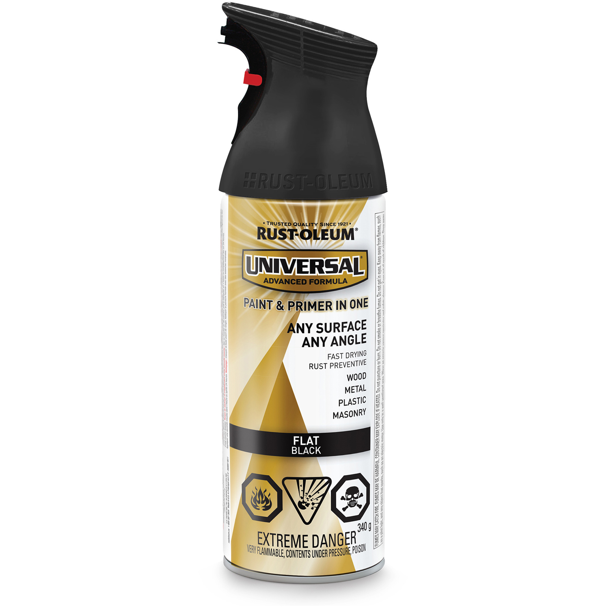 RUSTOLEUM Universal® Enamel Paint & Primer In One, Black, Aerosol Can