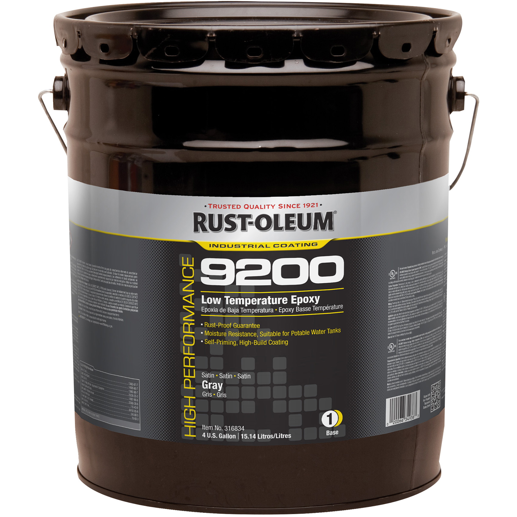 RustOleum 316834 9200 System Low Temperature Epoxy Base, Grey, 4 gal