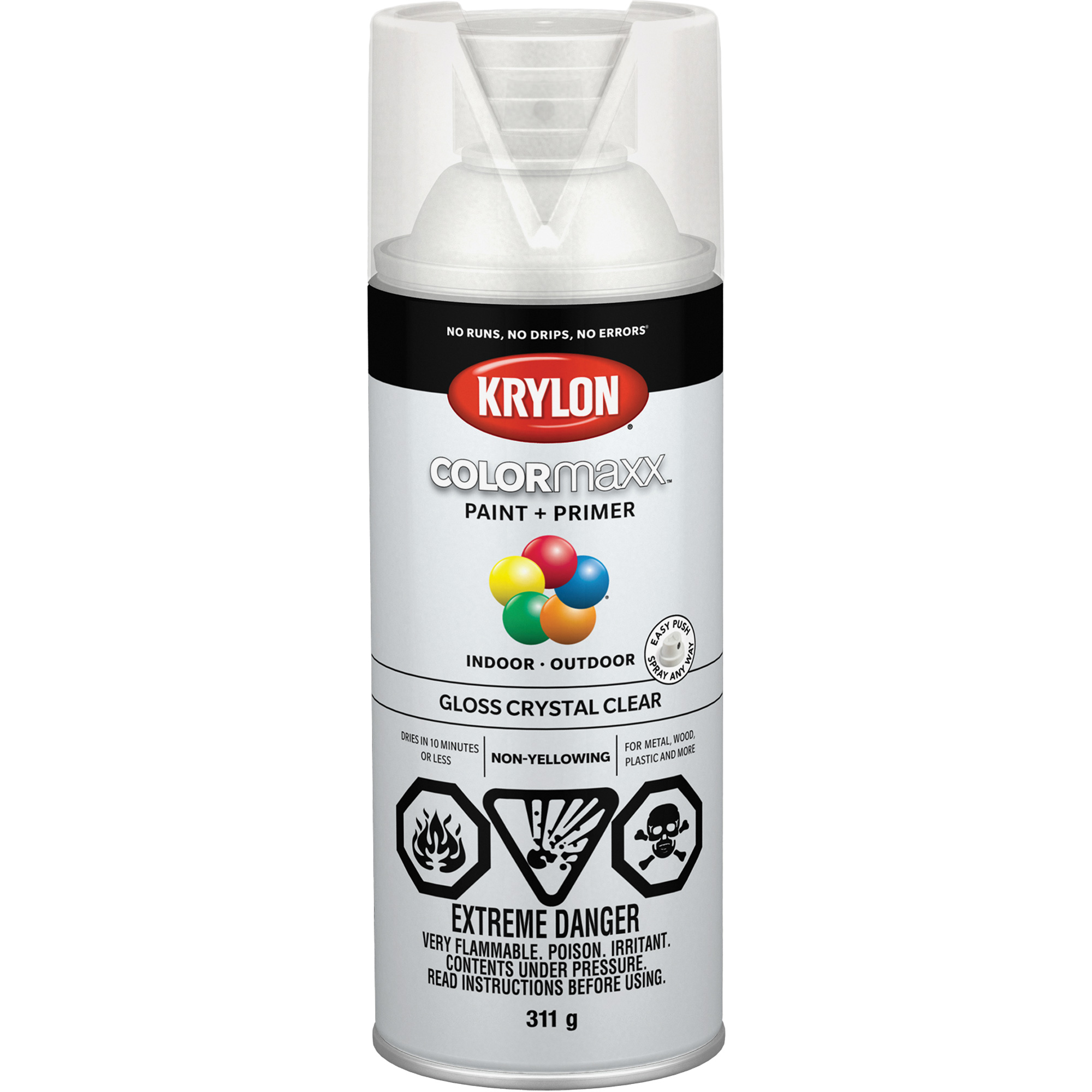 KRYLON INDUSTRIAL COLORmaxx Spray Paint, Clear, Gloss, 11 oz., Aerosol