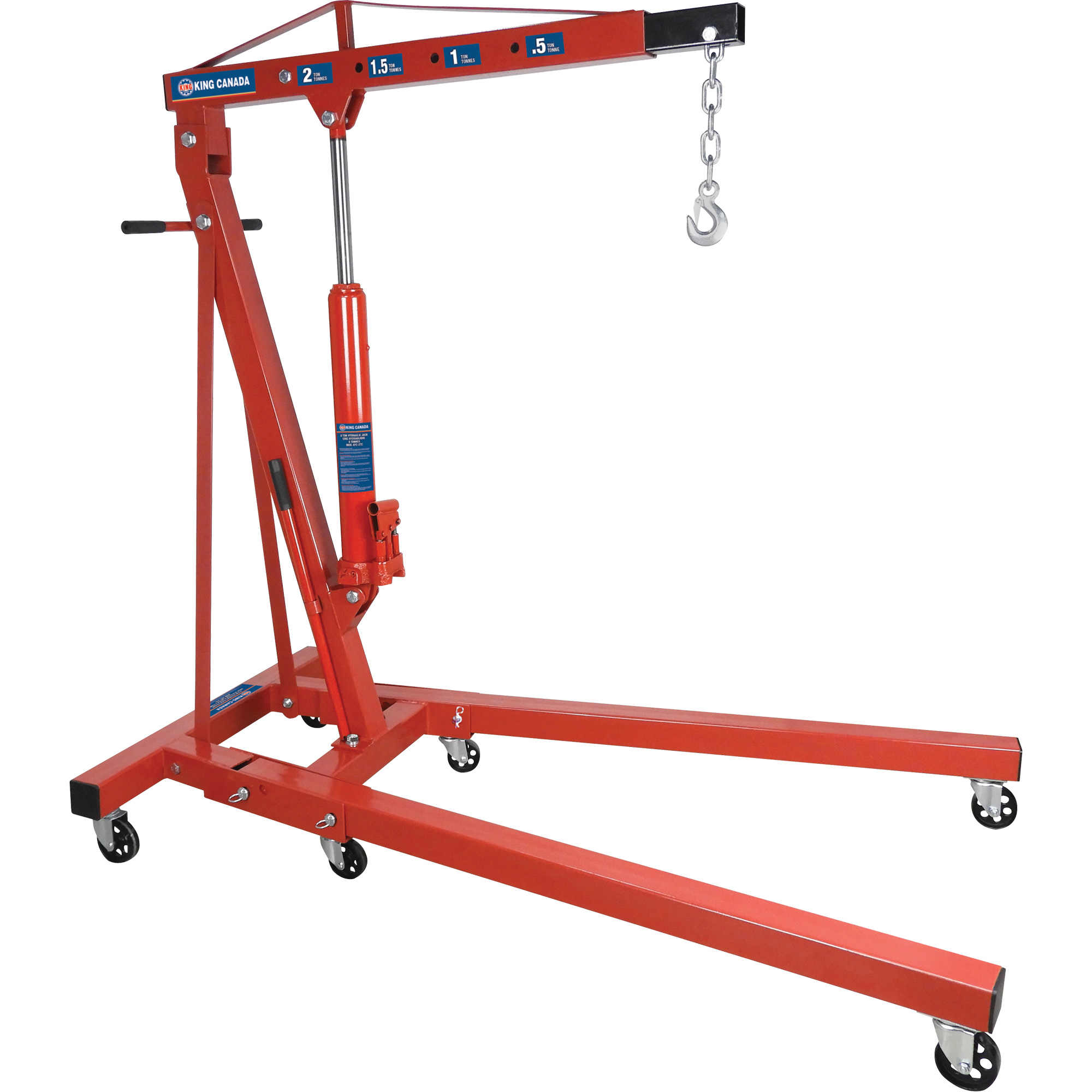 こに King Canada KFC-2TC 2-Ton Folding Shop Crane, 4000 lbs. (2 tons