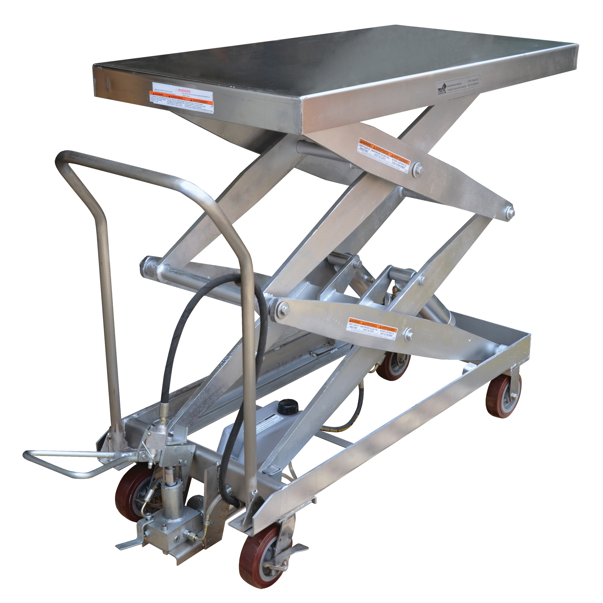 VESTIL Pneumatic Hydraulic Scissor Lift Table LV474 (AIR1500DPSS