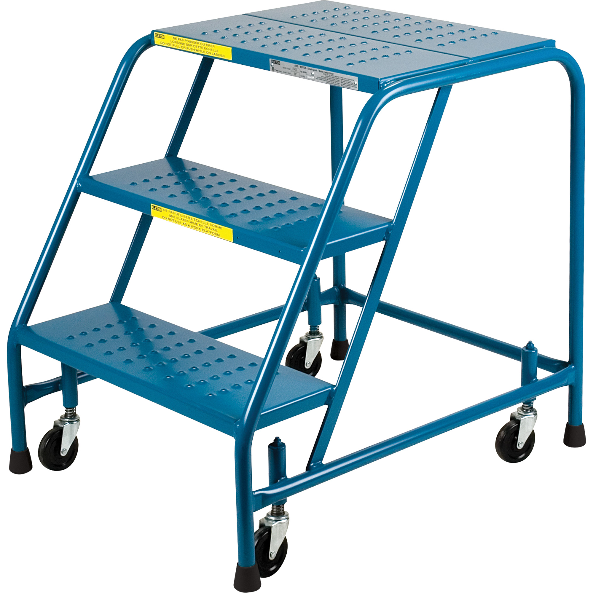 KLETON Rolling Step Ladders, 3 Steps, 22" Step Width, 28" Platform