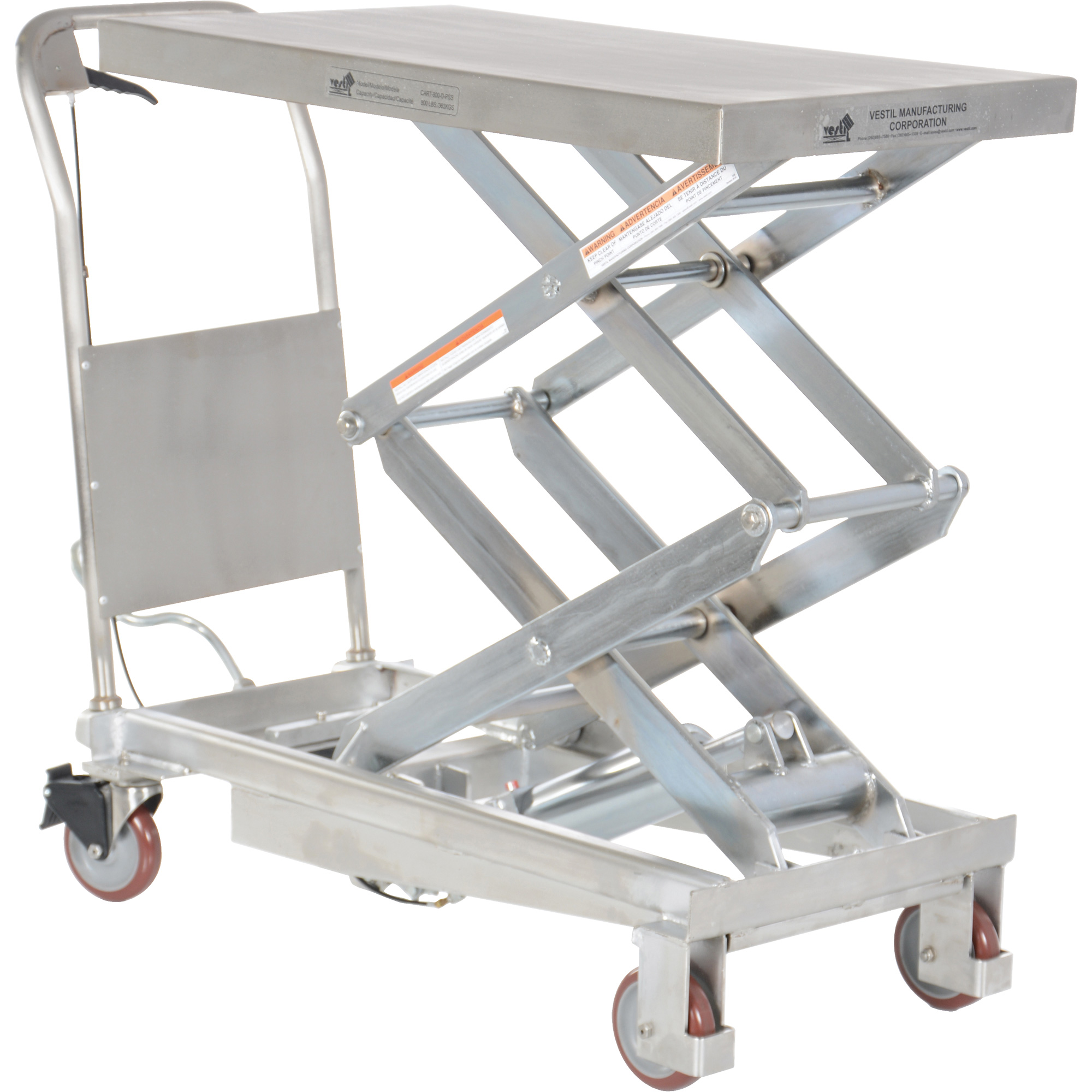 VESTIL Manual Hydraulic Lift Table MO857 (CART800DPSS) Shop Manual Hydraulic Lift Table