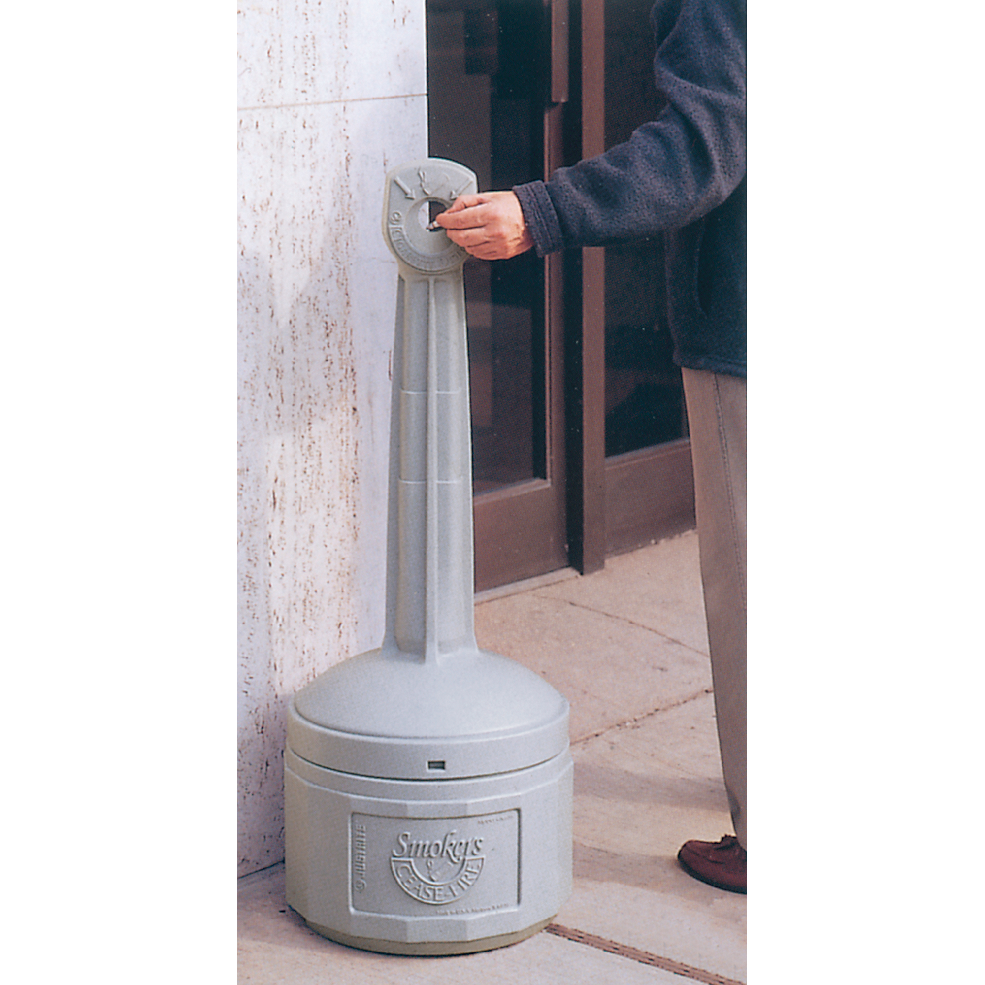 JUSTRITE Smokers CeaseFire® Cigarette Butt Receptacle, FreeStanding