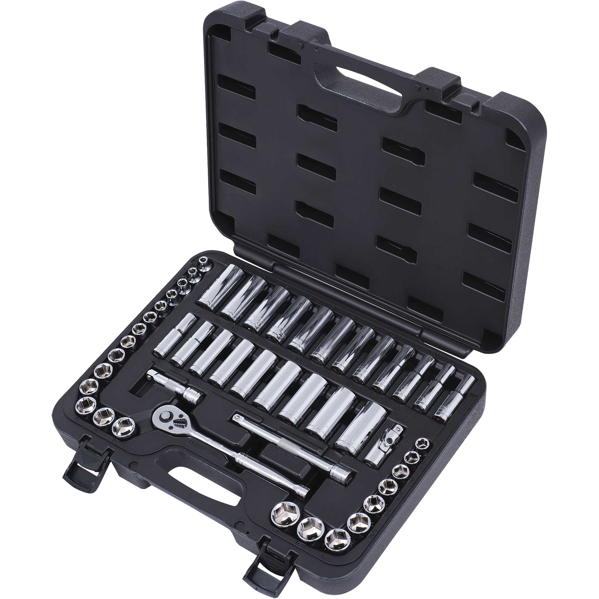 Jeu 22 Douilles Métriques Hi-Spec - 1/4" Et 3/8" Avec Clé à Cliquet - Coffret Compact