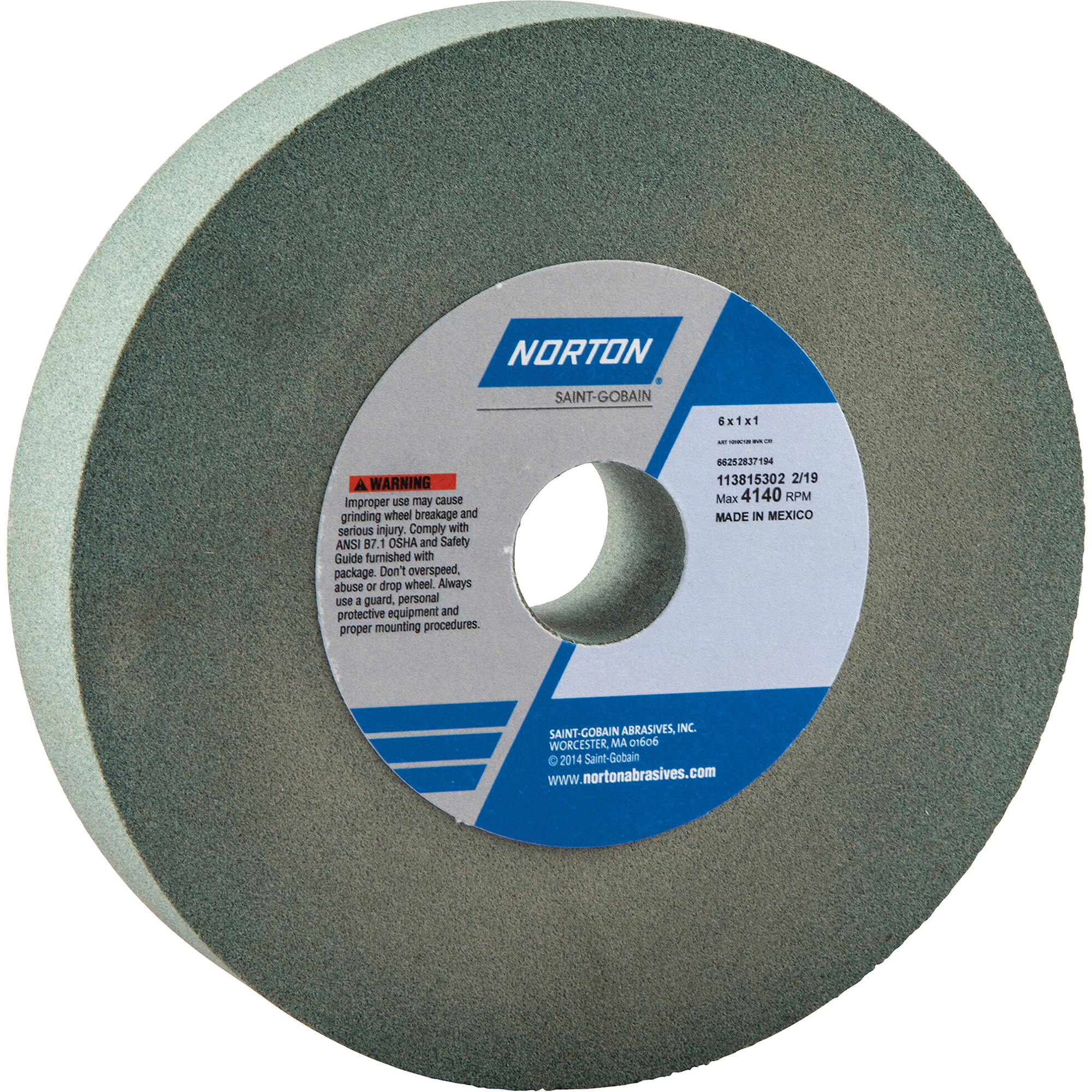 Round Pure Norton 66252837194 Bench Grinding Wheels - Gemini, 6