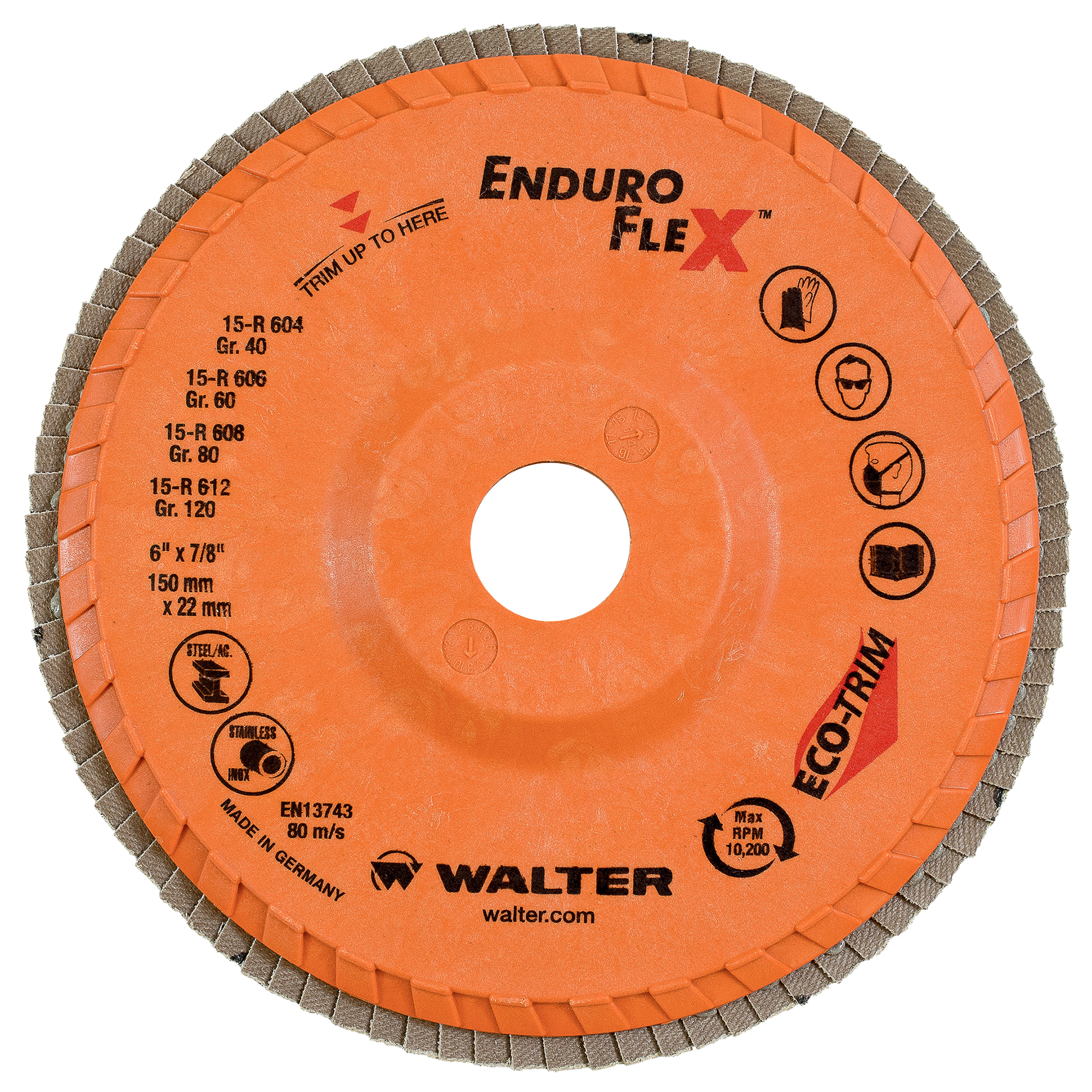 Walter Surface Technologies 15R604 Enduro-Flex Flap Wheels, 6