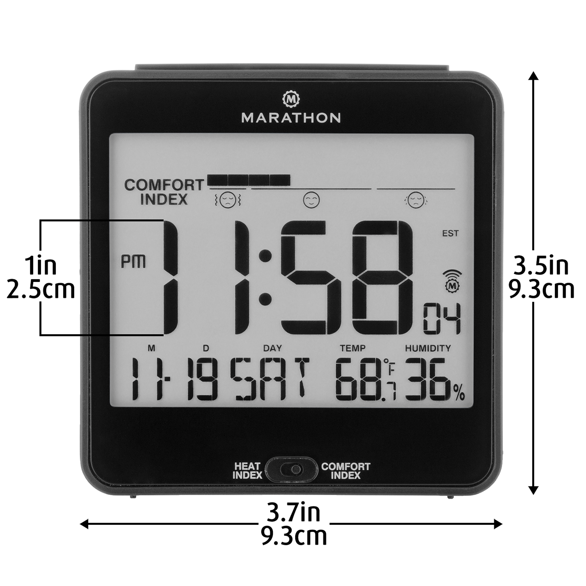 MARATHON Atomic Desk Clock OP587 (CL030054BK) Shop Clocks TENAQUIP